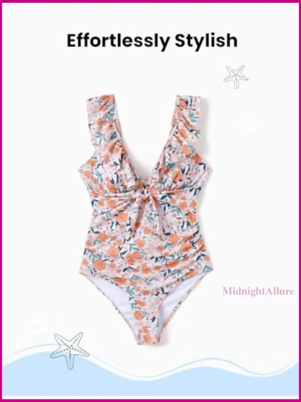 Women's Floral One Piece Swimsuit Tummy Control Ruched V Neck Bathing Suit